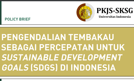 Pengendalian Tembakau Sebagai Percepatn Untuk Sustainable Development Goals(SDGS) Di Indonesia