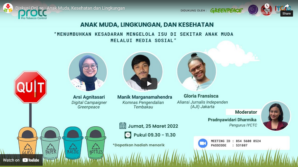 Diskusi Online “Anak Muda, Lingkungan dan Kesehatan”